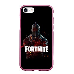 Чехол iPhone 7/8 матовый Fortnite Black Knight, цвет: 3D-малиновый