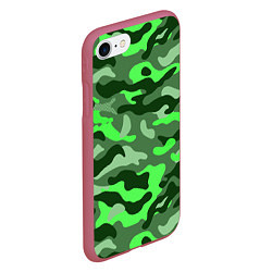 Чехол iPhone 7/8 матовый CAMOUFLAGE GREEN, цвет: 3D-малиновый — фото 2