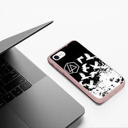 Чехол iPhone 7/8 матовый LINKIN PARK 1, цвет: 3D-светло-розовый — фото 2