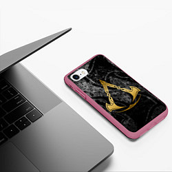 Чехол iPhone 7/8 матовый ASSASSINS CREED VALHALLA, цвет: 3D-малиновый — фото 2