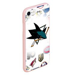 Чехол iPhone 7/8 матовый San Jose Sharks NHL teams pattern, цвет: 3D-светло-розовый — фото 2