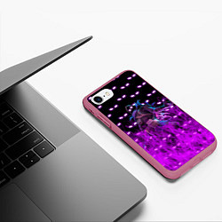 Чехол iPhone 7/8 матовый Fortnite Raven, цвет: 3D-малиновый — фото 2