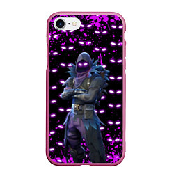 Чехол iPhone 7/8 матовый Fortnite Raven, цвет: 3D-малиновый