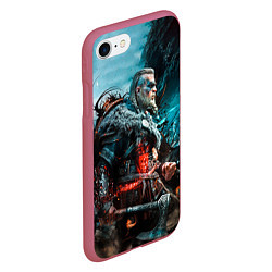 Чехол iPhone 7/8 матовый ASSASSINS CREED VALHALLA, цвет: 3D-малиновый — фото 2