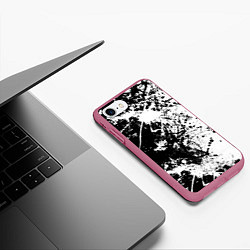 Чехол iPhone 7/8 матовый Битва тьмы и света, цвет: 3D-малиновый — фото 2