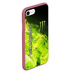 Чехол iPhone 7/8 матовый MONSTER ENERGY, цвет: 3D-малиновый — фото 2