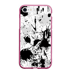 Чехол iPhone 7/8 матовый БРЫЗГИ КРАСОК, цвет: 3D-малиновый