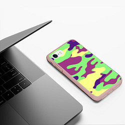 Чехол iPhone 7/8 матовый Камуфляж, цвет: 3D-светло-розовый — фото 2