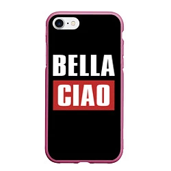 Чехол iPhone 7/8 матовый Bella Ciao, цвет: 3D-малиновый