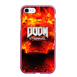 Чехол iPhone 7/8 матовый Doom Eternal, цвет: 3D-малиновый