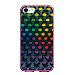 Чехол iPhone 7/8 матовый 3Д спектр, цвет: 3D-малиновый