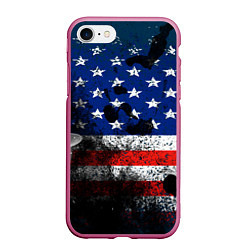 Чехол iPhone 7/8 матовый США, цвет: 3D-малиновый
