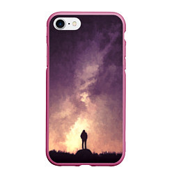 Чехол iPhone 7/8 матовый Бесконечный космос, цвет: 3D-малиновый