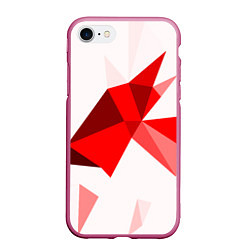 Чехол iPhone 7/8 матовый GEOMETRY RED, цвет: 3D-малиновый