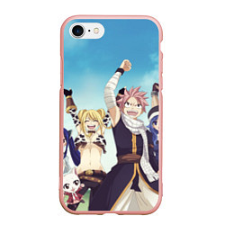 Чехол iPhone 7/8 матовый FAIRY TAIL ХВОСТ ФЕИ, цвет: 3D-светло-розовый