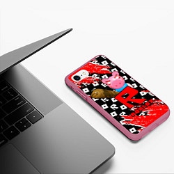 Чехол iPhone 7/8 матовый ROBLOX: PIGGI, цвет: 3D-малиновый — фото 2