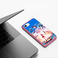 Чехол iPhone 7/8 матовый FORTNITE 3 СЕЗОН, цвет: 3D-малиновый — фото 2