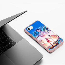 Чехол iPhone 7/8 матовый ФОРТНАЙТ 3 СЕЗОН, цвет: 3D-светло-розовый — фото 2