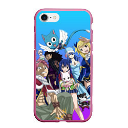 Чехол iPhone 7/8 матовый FAIRY TAIL ХВОСТ ФЕИ, цвет: 3D-малиновый