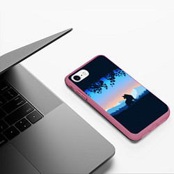 Чехол iPhone 7/8 матовый WOLF D, цвет: 3D-малиновый — фото 2