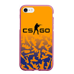Чехол iPhone 7/8 матовый CS GO КС ГО, цвет: 3D-малиновый