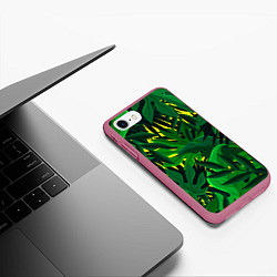Чехол iPhone 7/8 матовый В джунглях, цвет: 3D-малиновый — фото 2