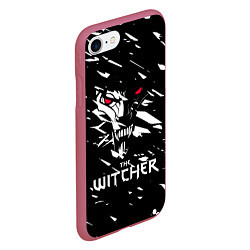 Чехол iPhone 7/8 матовый The Witcher, цвет: 3D-малиновый — фото 2