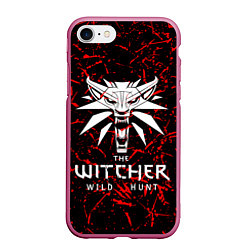 Чехол iPhone 7/8 матовый The Witcher, цвет: 3D-малиновый