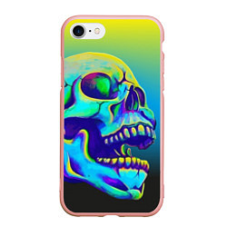 Чехол iPhone 7/8 матовый Neon skull, цвет: 3D-светло-розовый