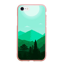 Чехол iPhone 7/8 матовый Горы пейзаж дикая природа, цвет: 3D-светло-розовый