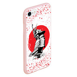 Чехол iPhone 7/8 матовый Самурай в каплях крови Z, цвет: 3D-светло-розовый — фото 2