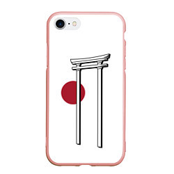 Чехол iPhone 7/8 матовый Япония Тории Z, цвет: 3D-светло-розовый