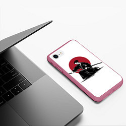 Чехол iPhone 7/8 матовый Японский самурай Z, цвет: 3D-малиновый — фото 2