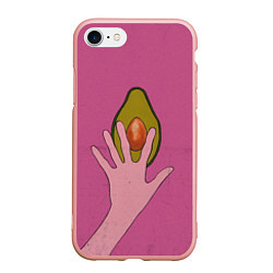 Чехол iPhone 7/8 матовый Avocado, цвет: 3D-светло-розовый