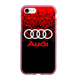 Чехол iPhone 7/8 матовый AUDI, цвет: 3D-малиновый