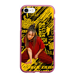 Чехол iPhone 7/8 матовый Billie Eilish, цвет: 3D-малиновый