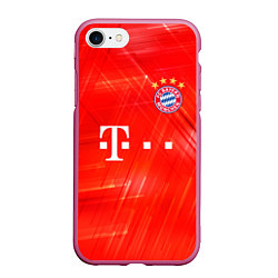 Чехол iPhone 7/8 матовый BAYERN MUNCHEN, цвет: 3D-малиновый