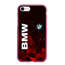Чехол iPhone 7/8 матовый BMW, цвет: 3D-малиновый