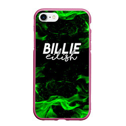 Чехол iPhone 7/8 матовый BILLIE EILISH, цвет: 3D-малиновый