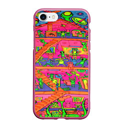 Чехол iPhone 7/8 матовый ИНОПЛАНЕТЯНЕ КИСЛОТА, цвет: 3D-малиновый
