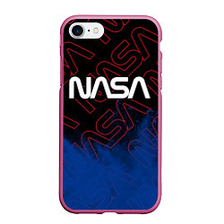 Чехол iPhone 7/8 матовый NASA НАСА, цвет: 3D-малиновый