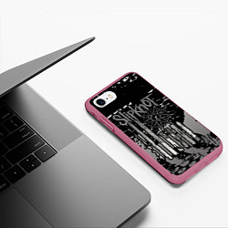 Чехол iPhone 7/8 матовый Slipknot, цвет: 3D-малиновый — фото 2