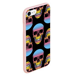 Чехол iPhone 7/8 матовый Neon skull!, цвет: 3D-светло-розовый — фото 2