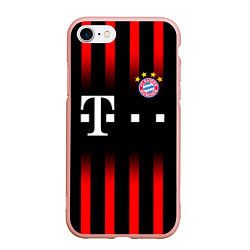 Чехол iPhone 7/8 матовый FC Bayern Munchen, цвет: 3D-светло-розовый