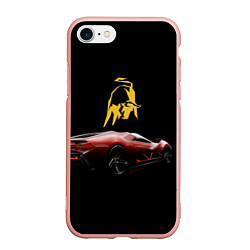 Чехол iPhone 7/8 матовый Lamborghini - motorsport, цвет: 3D-светло-розовый