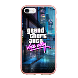 Чехол iPhone 7/8 матовый GTA, цвет: 3D-светло-розовый