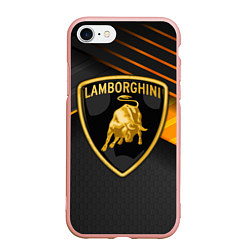 Чехол iPhone 7/8 матовый Lamborghini, цвет: 3D-светло-розовый