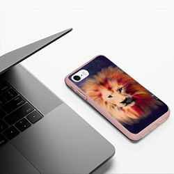 Чехол iPhone 7/8 матовый Звездный Лев, цвет: 3D-светло-розовый — фото 2