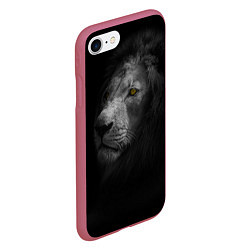 Чехол iPhone 7/8 матовый Лев, цвет: 3D-малиновый — фото 2