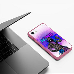 Чехол iPhone 7/8 матовый FORTNITE CROW, цвет: 3D-малиновый — фото 2